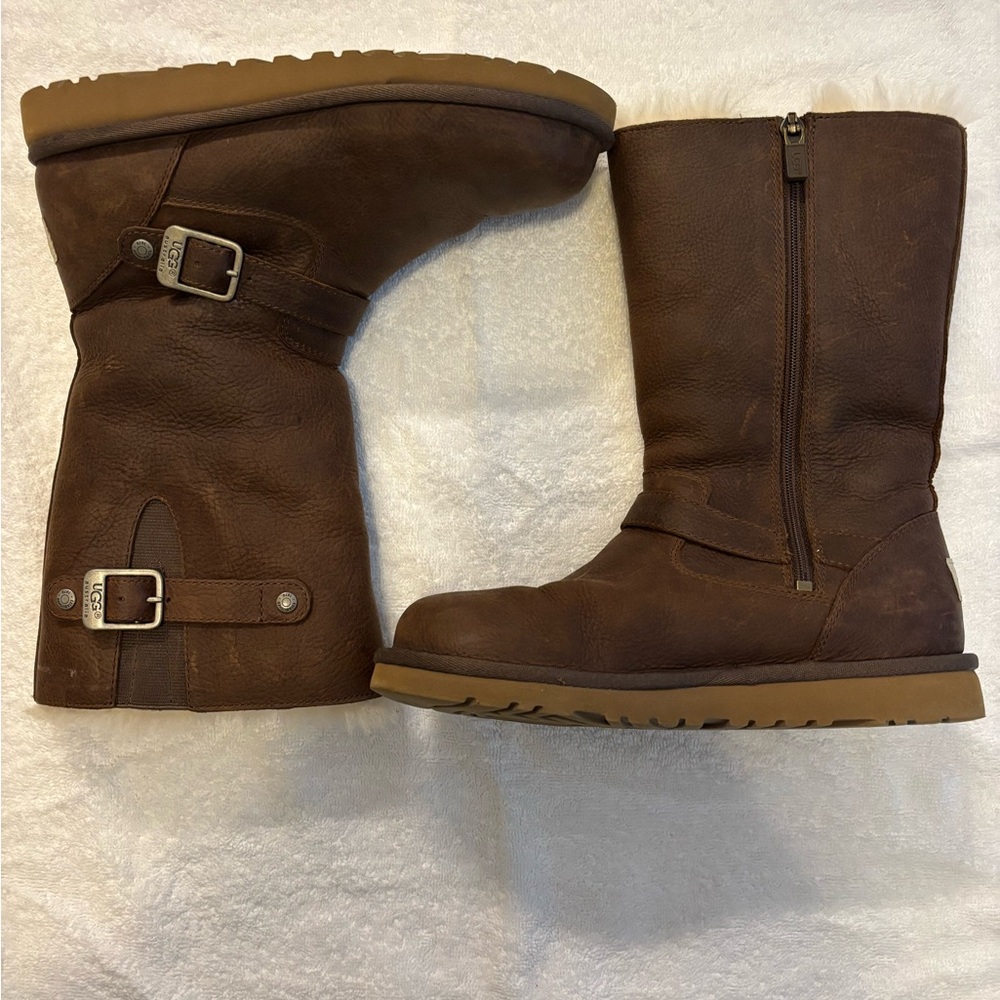 UGG Buckle Brown Shearling Boots